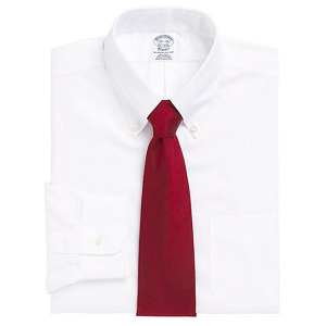 Non-Iron Slim Fit Button-Down Collar Dress Shirt - White